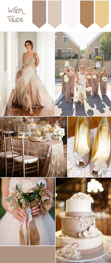 warm taupe pantone fall wedding color for 2016 Taupe Pantone, Taupe Wedding, Fall Fashion Colors, Wedding Color Combinations, Neutral Wedding Colors, Warm Taupe, Wedding Color Inspiration, Wedding Palette, Wedding Theme Colors