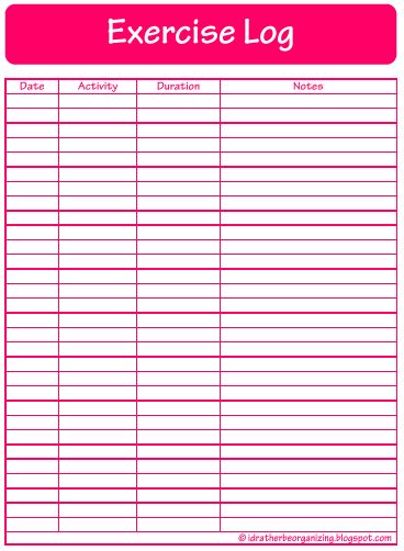 free printable exercise log Exercise Log Printable Free, Free Printable Exercise Log, Exercise Planner Printable Free, Exercise Chart Printable, Exercise Log Template, Workout Log Printable, Health Printables, 21 Day Fix Workouts, Exercise Log