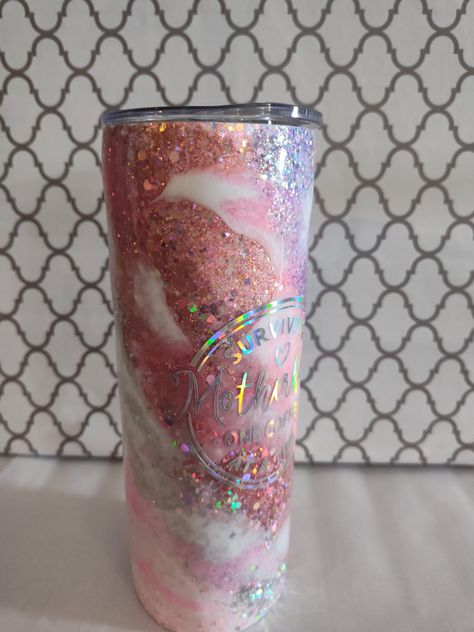 Pink And White Marble, White Marble Design, Clear Slides, Personalized Tumbler, Marble Design, Personalized Tumblers, Tumbler Cups, Pink Glitter, Pink And White