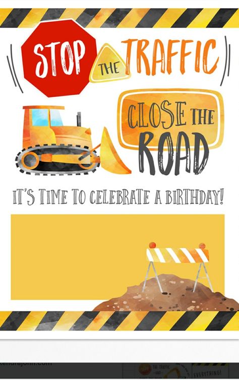 Construction 3rd Birthday Party Invitations, Happy Birthday Construction, Construction Party Invitations, Digger Birthday, Dump Truck Birthday Party, Construction Birthday Invitations, Construction Theme Birthday Party, Construction Theme Party, Picnic Birthday Party