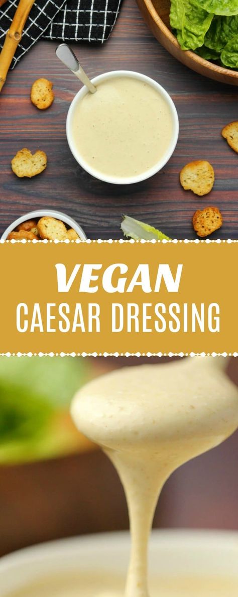 Creamy vegan caesar dressing that is ready in 5 minutes! Super simple, cheesy, garlicky and perfect as a dressing or dip. #vegan #dairyfree | lovingitvegan.com Vegan Caesar Dressing, Vegan Caesar Salad, Nutritional Yeast Recipes, Yeast Recipes, Vegan Caesar, Vegan Salad Dressing, Vegan Dressing, Vegan Dip, Vegan Salad Recipes