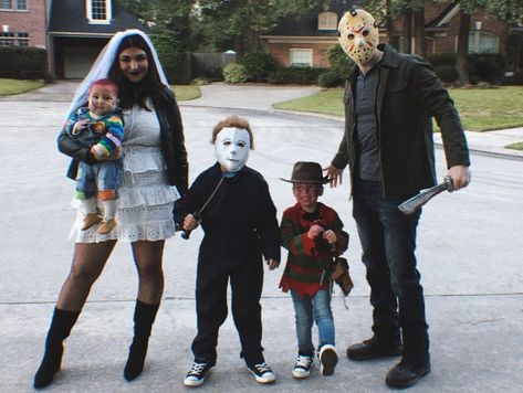 Family of horrors -2019! This will always be my favorite family Halloween costume!! As the boys get older, it’s so hard to get them to agree to a theme. They used to go along with my ideas and now I go along with their ideas. Either way this is my favorite time of year! 👻💀🎃 Family Halloween Costume, Scary Movie, Family Halloween Costumes, Family Costumes, Family Halloween, Scary Movies, The Boys, Then And Now, Halloween Costume