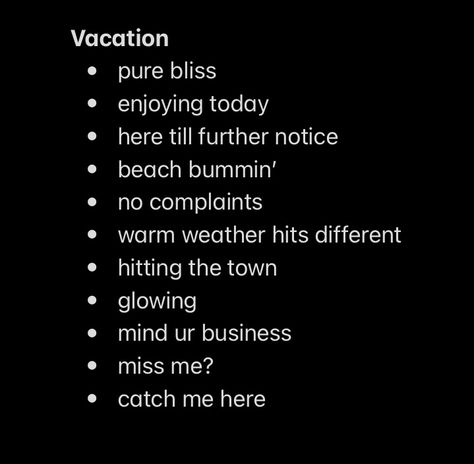 Vocation Instagram Captions, Caption For Vacation Instagram, Caption For Adventure Pics, Instagram Captions Vacation Travel, Caption For Trip With Family, Vacation Captions Black Women, Vacation With Boyfriend Captions, Throwback Vacation Captions Instagram, Vacation Photo Dump Captions Instagram