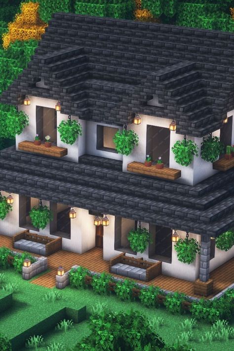 Minecraft Modern Houses Small, Villa Minecraft, Minecraft Decor, Minecraft Wolf, Big Modern Houses, Minecraft Building Guide, Mc Ideas, Mc Builds, Minecraft Houses Survival