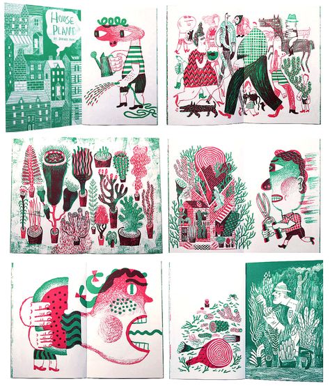 Colour Palette Illustration, Cool Illustration Art, Joohee Yoon, Finding Your Art Style, Sketch Book Idea, Palette Illustration, Book Spread, Riso Printing, Kids Book Illustration