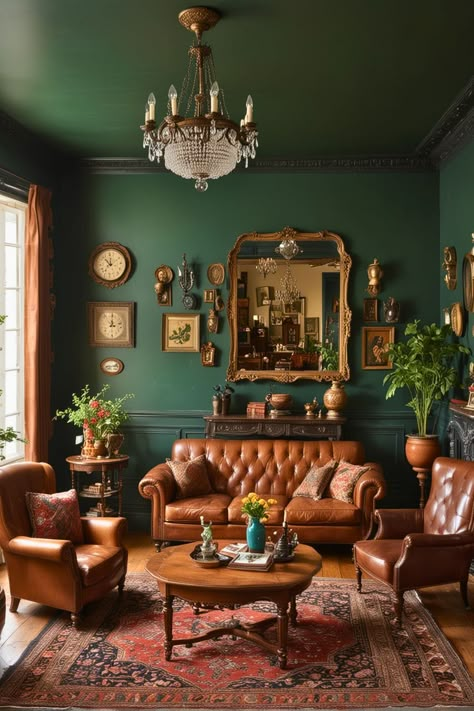 Dark Academia Living Room, Academia Home, Dark Green Living Room, Dark Living Room Ideas, Dark Living Room, Navy Living Rooms, Moody Living Room, Teal Living Rooms, Snug Room