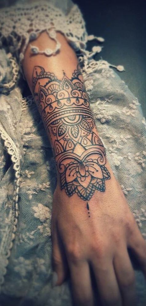 Outer Forearm Tattoo, Cuff Tattoo, Tattoos For Women Half Sleeve, Men Tattoos, Neck Tattoos, Indian Tattoo, Lace Tattoo, Wallpaper Tumblr, Sleeve Tattoos For Women