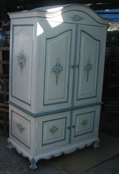 Renaissance Architectural - Renaissance Hand Painted Armoires - French Country Furniture Pallet Furniture Shelves, Gothic Furniture Diy, French Country Armoire, Country Bedroom Furniture, Old World Furniture, Painted Furniture Ideas, Painted Furniture Designs, Grey Furniture Living Room, Painted Armoire