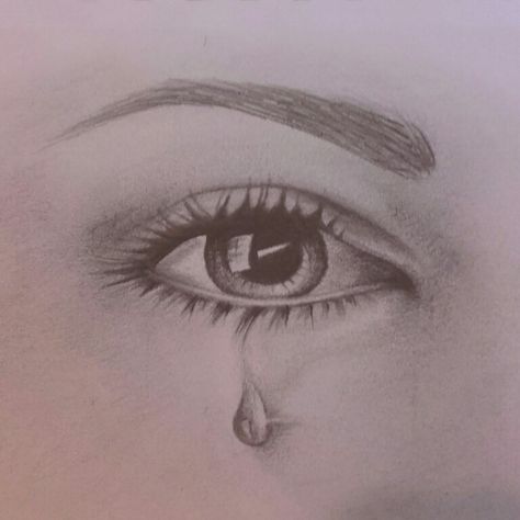 Pencil eye with tears drawing Watery Eyes Drawing, Eye With Tear Drawing, Tears Drawing, Eye With Tear, Eye Pencil Drawing, Crying Eyes, Tears Art, Tears In Eyes, Pencil Eye