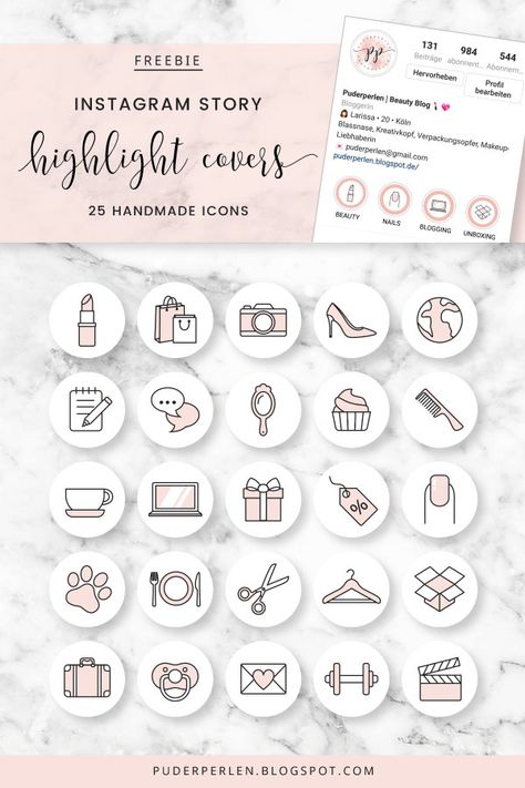 Eure Instagram Highlights sollen so umwerfend aussehen wie euer Feed? Dann habe ich genau das Richtige für euch: 25 selbst designte Instagram Story Highlight Cover, die ihr euch kostenlos downloaden könnt! - 25 Instagram Story Highlight Cover to make your highlights look awesome - free to download! Story Highlight Cover, Instagram Story Highlight Icons, Story Highlight Icons, Instagram Story Highlight, Insta Icon, Pink Instagram, Highlight Cover, Inspiration Instagram, Instagram Diy