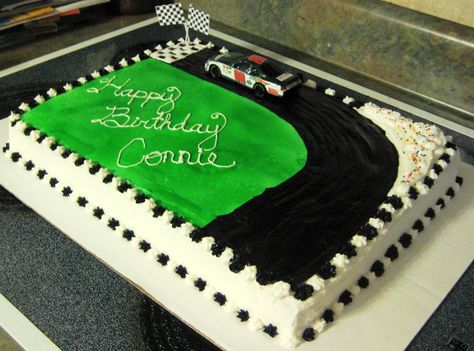 Dale Earnhardt Jr. Cake White cake with buttercream icing. Made for Dale Jr. fan for her b-day. Took lots of ideas from several cakes on CC... Gourmet Food Plating, Cake With Buttercream, Cake White, Dad's Birthday, Dale Jr, Buttercream Icing, Dale Earnhardt Jr, Birthday Treats, Dale Earnhardt