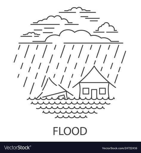 Floods Drawing, Natural Disasters Drawing, Big Ben Drawing, Natural Disasters Floods, Taj Mahal Drawing, Dinosaur Template, Eiffel Tower Drawing, Drawing Plants, Bulletin Boards Classroom Decor