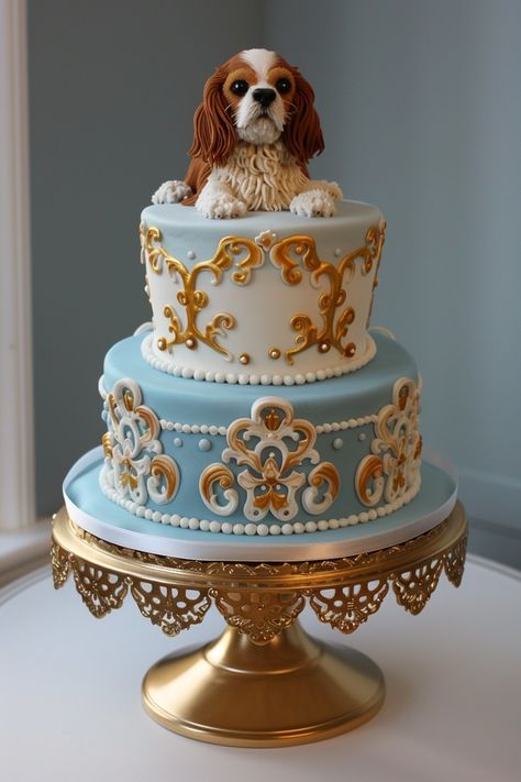 Charming Cake Designs for Cavalier King Charles Spaniel Celebrations Equestrian Cake, Doggie Birthday, Dog's Birthday, Gentle Spirit, Dog Birthday Cake, Dog Cakes, Easter Cake, Puppy Stuff, Dog Birthday Party