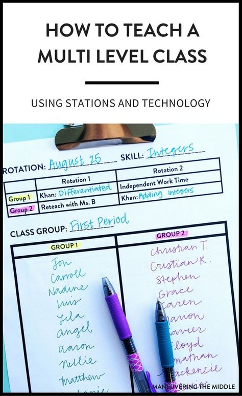 Students come to us on all different levels, which can be a challenge- 3 great ideas on how to teach a mutli-level class. | maneuveringthemiddle.com via @maneveringthem Differentiating Instruction, Differentiation In The Classroom, Co Teaching, Instructional Strategies, Instructional Coaching, Differentiated Instruction, Teacher Organization, Math Class, Teacher Tools