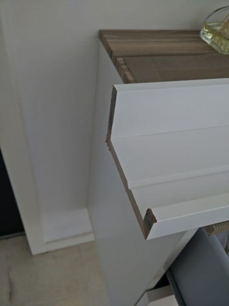 Custom long length IKEA MOSSLANDA picture ledge hack - IKEA Hackers Mosslanda Ikea Ideas, Picture Ledge Hack, Ikea Photo Ledge, Ikea Picture Shelves, Ikea Shelf Hack, Ikea Wall Decor, Ikea Mosslanda, Ikea Office Furniture, Mosslanda Picture Ledge