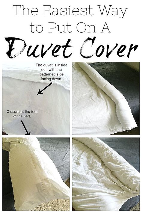 This trick makes putting on a duvet cover so much easier. I can now put on a duvet cover (by myself) in less than 5 minutes! Duvet Cover Trick Simple, How To Put A Duvet In A Duvet Cover, Best Duvet Insert On Amazon, How To Fill A Duvet Cover, Duvet How To Put On, Easiest Way To Put On A Duvet Cover, Duvet Cover Trick Videos, Easy Duvet Cover Change, Making A Duvet Cover