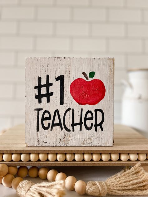 Small Teacher Gifts, Small Wood Sign, Smallwoods Signs, Teacher Signs, Thank You Teacher Gifts, End Of School Year, End Of School, Wooden Wick, Dry Brushing