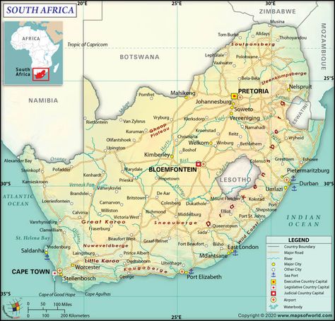 South Africa is a Southern African country that is at the southern tip of the African continent. It shares its land borders with Botswana, Eswatini, Lesotho, Mozambique, Namibia, and Zimbabwe.   #SouthAfrica #Africa #K12 #Facts #Map South African Names, Africa Facts, United States Regions, South Africa Map, Country Facts, African Map, African Travel, African Continent, Africa Do Sul