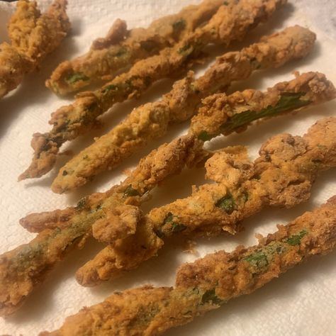 Deep-Fried Parmesan Asparagus Fries Deep Fried Asparagus, Fried Cheesecake, Best Pie Crust Recipe, Best Apple Crisp, Parmesan Asparagus, Potato Appetizers, Asparagus Fries, Sweet Smoothies, Pumpkin Spice Muffins