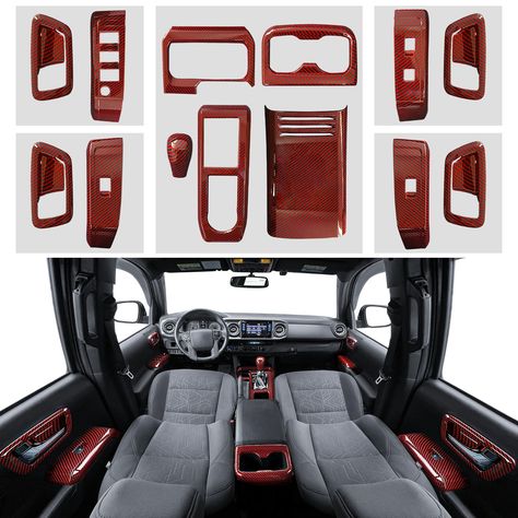 PRICES MAY VARY. 🇺🇸【 PERFECTLY CUSTOM FIT FOR 3RD GEN TACOMA 】: This Carlimeki full set interior mods trims are designed to fit perfectly in your double & crew cab 3rd gen Tacoma from year 2016 to 2023 including SR, SR5, Limited, TRD Pro, TRD Sport, TRD Off-Road, Trail Special Edition etc. 🇺🇸【 SUPER EASY INSTALLATION 】: This tacoma interior moulding cover trims offers a hassle-free installation process using quality adhesive tape, making it easy and convenient to set up. Compared to cheaper Tacoma Bed Mods, 2017 Toyota Tacoma Accessories, Custom Toyota Tacoma, Tacoma Interior, 2013 Tacoma, Toyota Tacoma Off Road, 2020 Toyota Tacoma, Interior Moulding, Toyota Tacoma Accessories