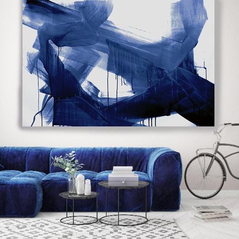 Navy Blue Abstract Painting Sargasso Sea Blue Modern Art #gadget Blue Modern Art, Sargasso Sea, Pink Canvas Art, Modern Art Paintings Abstract, Blue Abstract Painting, Blue Abstract Art, Soyut Sanat Tabloları, Contemporary Abstract Painting, Large Artwork