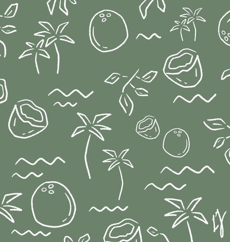 Green Coconut Aesthetic, Tropical Coconut Aesthetic, Coconut Background Wallpapers, Tropical Background Aesthetic, Coconut Background, Coconut Wallpaper, Coconut Illustration, Swimsuit Patterns, Tropical Fruit Pattern