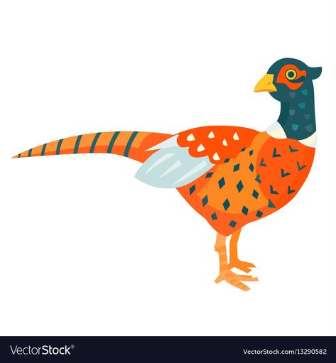 Pheasant Tattoo, Origami Garden, Pheasant Illustration, Bird Painting Acrylic, Bird Logo, Childrens Drawings, Bird Logos, Outdoor Paint, Illustration Cartoon