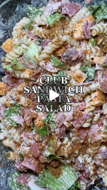 Club Sandwich Pasta Salad, Club Pasta Salad Recipe, Diced Ham Recipes, Zesty Italian Dressing Recipe, Ham Pasta Salad, Cheap Fast Food, Cold Pasta Recipes, Italian Dressing Recipe, Apartment Cooking