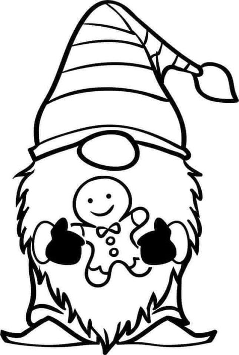 Gnome Coloring Pages, Free Christmas Svg, Christmas Coloring Sheets, Christmas Card Art, Gnomes Crafts, Coloring Pages Printable, Christmas Drawing, Coloring Book Art, Cute Coloring Pages