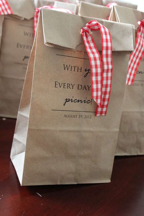 Picnic   Red & White Gingham Birthday Party Ideas | Photo 6 of 15 Gingham Birthday Party, Brown Paper Bags, Picnic Birthday Party, Picnic Theme, Picnic Lunches, Picnic Birthday, Company Picnic, Perfect Picnic, Family Picnic