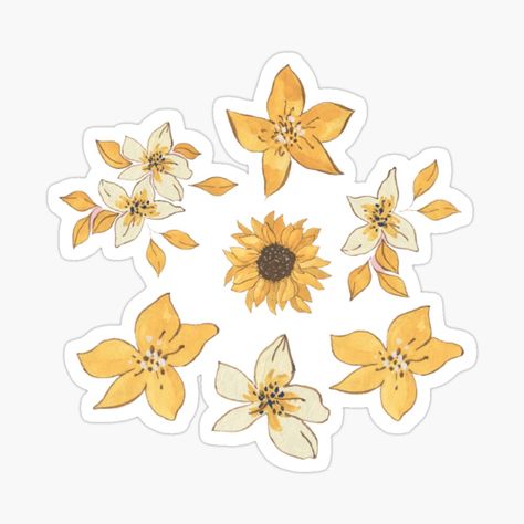 Get my art printed on awesome products. Support me at Redbubble #RBandME: https://www.redbubble.com/i/sticker/Yellow-Flower-pattern-by-Reroreemy/106063681.JCQM3?asc=u Flower Pattern Design, Plastic Stickers, Decorate Notebook, Yellow Aesthetic, Flowers Pattern, Coloring Stickers, Yellow Flower, Pictures Images, Eye Catching Colors