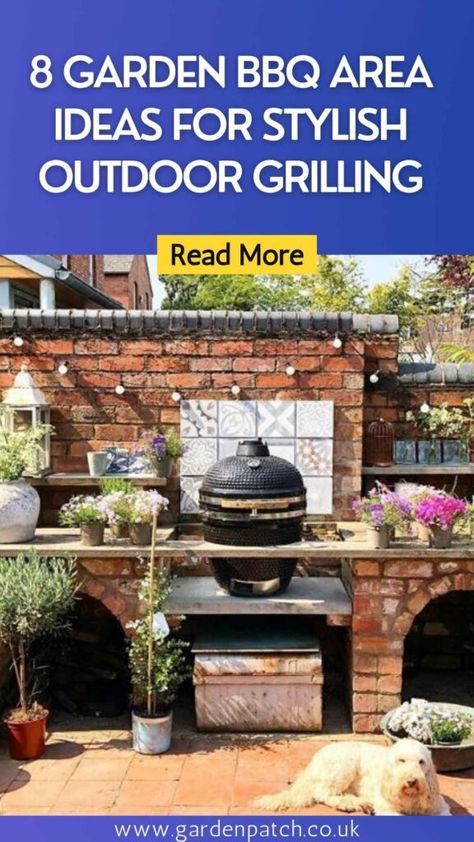 Barbecue Areas Outdoor Ideas, Garden Bbq Area, Bbq Area Ideas, Cooking With Charcoal, Outdoor Grill Area, Brick Bbq, Outdoor Bbq Area, Outdoor Grilling, Garden Cooking