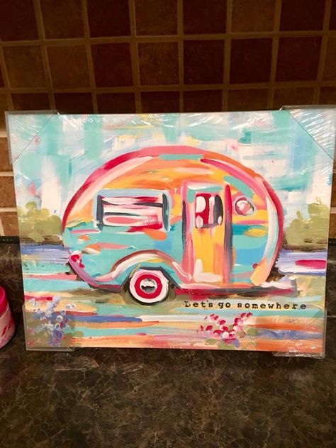 Camper Art, Abstract Art Paintings Acrylics, Art Investment, Painting Canvases, Ship Paintings, Abstract Art Painting Diy, Night Painting, Art Painting Acrylic, Diy Canvas