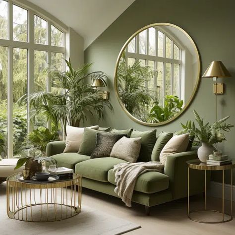 Green Sofa Living, Green Sofa Living Room, Green Living Room Decor, Gold Living, تصميم داخلي فاخر, Gold Living Room, Green Furniture, التصميم الخارجي للمنزل, Living Room Green