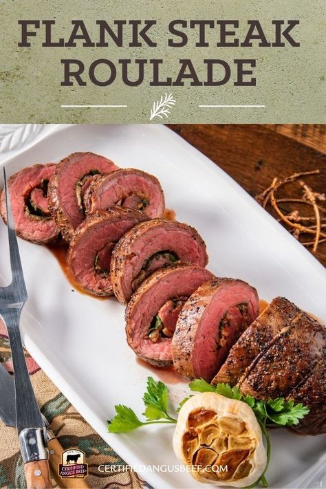 Flank Steak Roulade, Flank Steak Roulade Recipes, Steak Roulade, Beef Roulade, Oven Cooking Recipes, Steak Marinades, Fancy Recipes, Roulade Recipe, Photography References