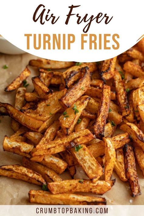 Air Fryer Turnips, Turnip Chips Air Fryer, Turnip Fries Air Fryer, Turnip Chips, How To Cook Turnips, Chipotle Dip, Turnip Fries, Chicken Peas, Turnip Recipes