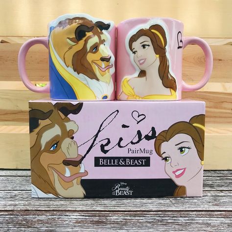 Beauty And The Beast Mug, Belle And The Beast, Couples Mugs, Butterfly Birthday Cards, Belle And Beast, Disney Mugs, Tale As Old As Time, Couple Mugs, Cup Art