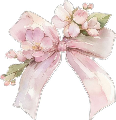 Bow Watercolor, Watercolor Bow, Pink Wallpaper Ipad, Accessory Aesthetic, Eid Stickers, Floral Cards Design, صفحات التلوين, Elegant Watercolor, Creative Poster