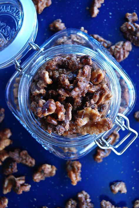 Roasted Maple Spiced Walnuts Roasted Walnuts Oven, Spicy Walnuts, Spiced Walnuts, Fruit Desserts Easy, Desserts With Few Ingredients, Once Upon A Chef, Easy Chocolate Desserts, Walnut Recipes, Roasted Walnuts