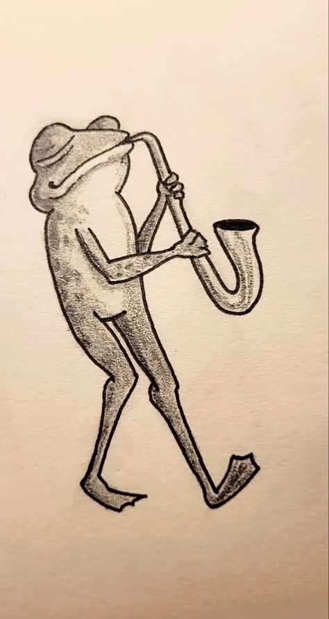 Frog Sketch, Tiktok Screenshots, 3d Pencil Drawings, Frog Tattoos, Creepy Drawings, Frog Drawing, 3d Pictures, Minimalist Tattoos, Cartoon Sketches