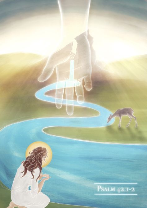 Biblical Artwork, Psalm 42, Food Day, Hope In God, Jesus Christ Art, Christian Artwork, Prophetic Art, Joy Of The Lord, The Good Shepherd