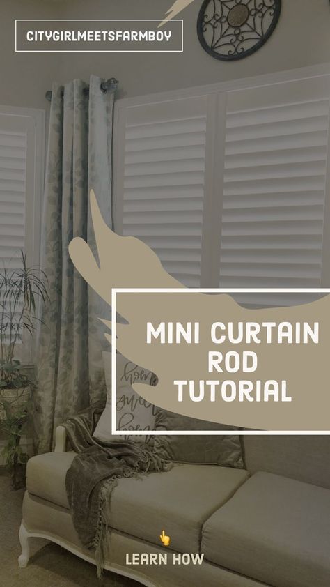 How to make Mini Curtain Rods in 5 easy steps!  #diy #diyhomedecor #diyhomeideas #diyhomeprojects #diydecor #diyprojects 2x4 Workbench, Pipe Diy Projects, Small Curtain Rods, Diy Curtain Rods, Homemade Modern, Diy Kitchen Projects, Best Blinds, Diy Printing, Workbench Plans