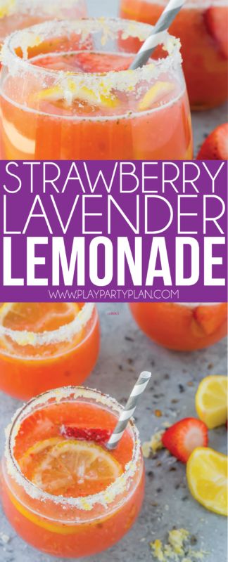 The best strawberry lavender lemonade recipe - great for fans of lavender lemonade or just regular strawberry lemonade! Perfect for baby showers, bridal showers, and any party! Lavender Lemonade Recipe, Strawberry Lavender, Floral Drink, Sparkling Lemonade, Lavender Lemonade, Lemonade Recipe, Lemonade Recipes, Mocktail Recipe, Hot Chocolate Recipes