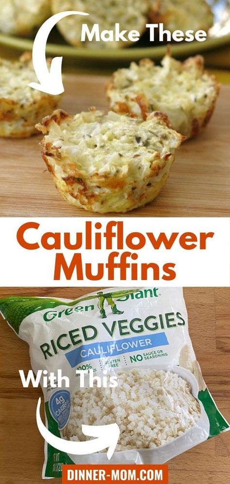 Riced Califlower Recipes, Recipes 5 Ingredients Or Less, Cauliflower Muffins, 5 Ingredients Or Less, Low Carb Low Fat Recipes, Frozen Cauliflower Rice, Cauliflower Rice Recipes, Boiled Egg Diet Plan, Low Carb Low Sugar