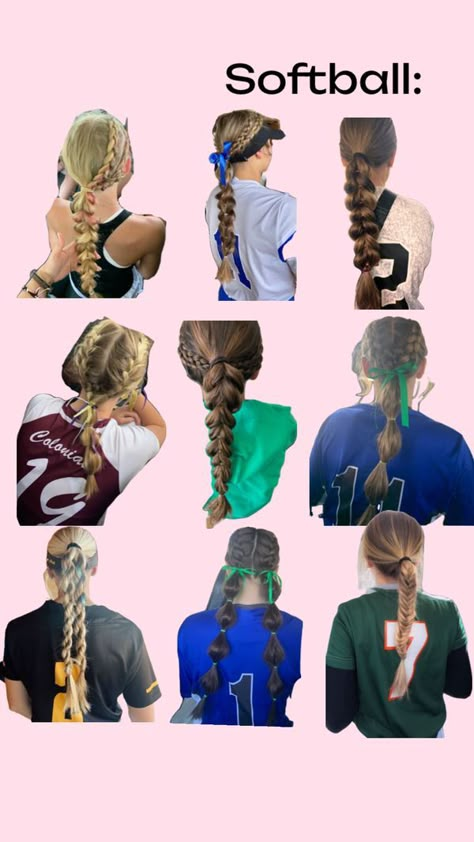 Check out lealanep10's Shuffles #hairinspo #softball #inspo #cutehairstyles Cute Volleyball Hairstyles, Cute Sporty Hairstyles, Soccer Hairstyles, Hair Sports, Soccer Hair, Track Hairstyles, Preppy Hairstyles, Basketball Hairstyles, Softball Hairstyles