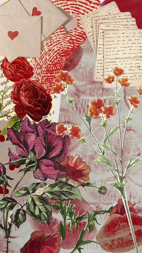 #red #collage #vintage #roses #aesthetic lol Vintage Roses Aesthetic, Rose Collage, Red Collage, Roses Aesthetic, Chinese Flower, Collage Vintage, Aesthetic Collage, Vintage Roses, Book Aesthetic