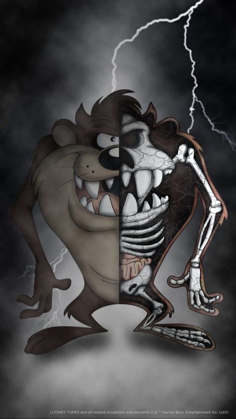 Taz Tattoo, Tasmanian Devil Cartoon, Skull Beard, Angry Wolf, Trippy Cartoon, Tazmanian Devil, Funny Iphone Wallpaper, Dope Cartoon Art, Tasmanian Devil