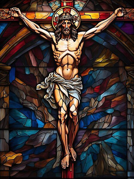 Stained Glass Art of Jesus Christian Stained Glass Art, Christian Stained Glass Patterns, Crucifix Art, Jesus Crucified, Catholic Wallpaper, Jesus Design, Catholic Crucifix, Jesus Christ Painting, Picture Mugs