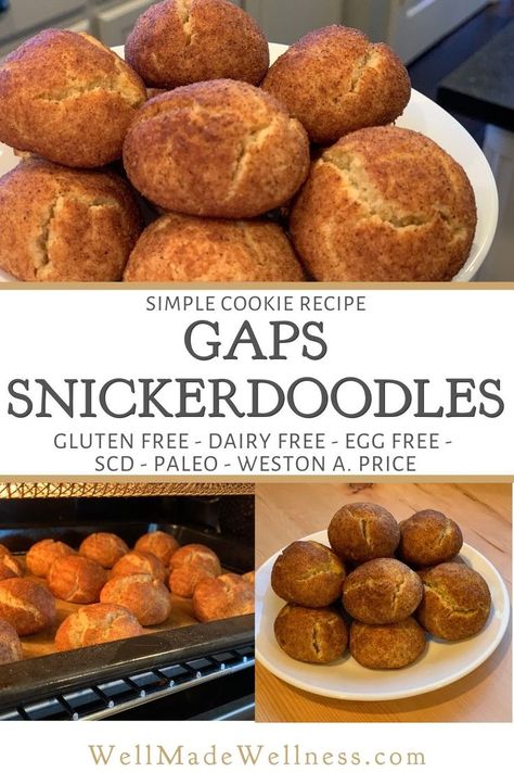 This GAPS Gluten Free Snickerdoodles cookie recipe is so easy a child could make it! Weston A Price Recipes, Weston Price Recipes, Therapeutic Diet, Wapf Diet, Gaps Diet Food List, Aip Dessert Recipes, Wapf Recipes, Gaps Snacks, Scd Desserts