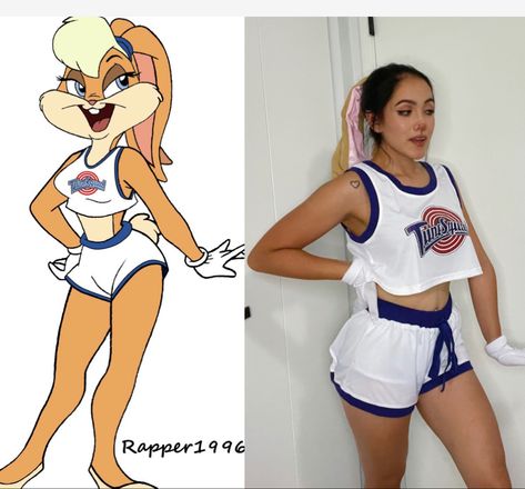 Lola Bunny Costume Makeup, Lola Space Jam Costume, Lola Bunny Makeup, Lola Bunny Halloween Costume, Bugs And Lola Costume, Lola Space Jam, Lola Bunny Cosplay, Lola Bunny Halloween, Space Jam Lola Bunny